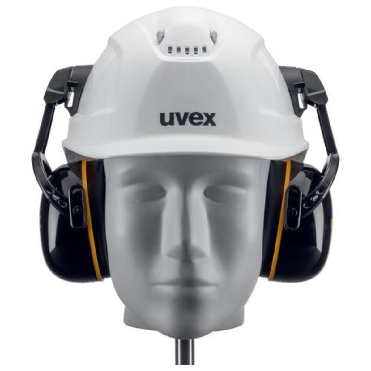 uvex K20H Kapselgehörschutz Helm Gehörschutzkapsel schwarz/ gelb SNR 30 dB