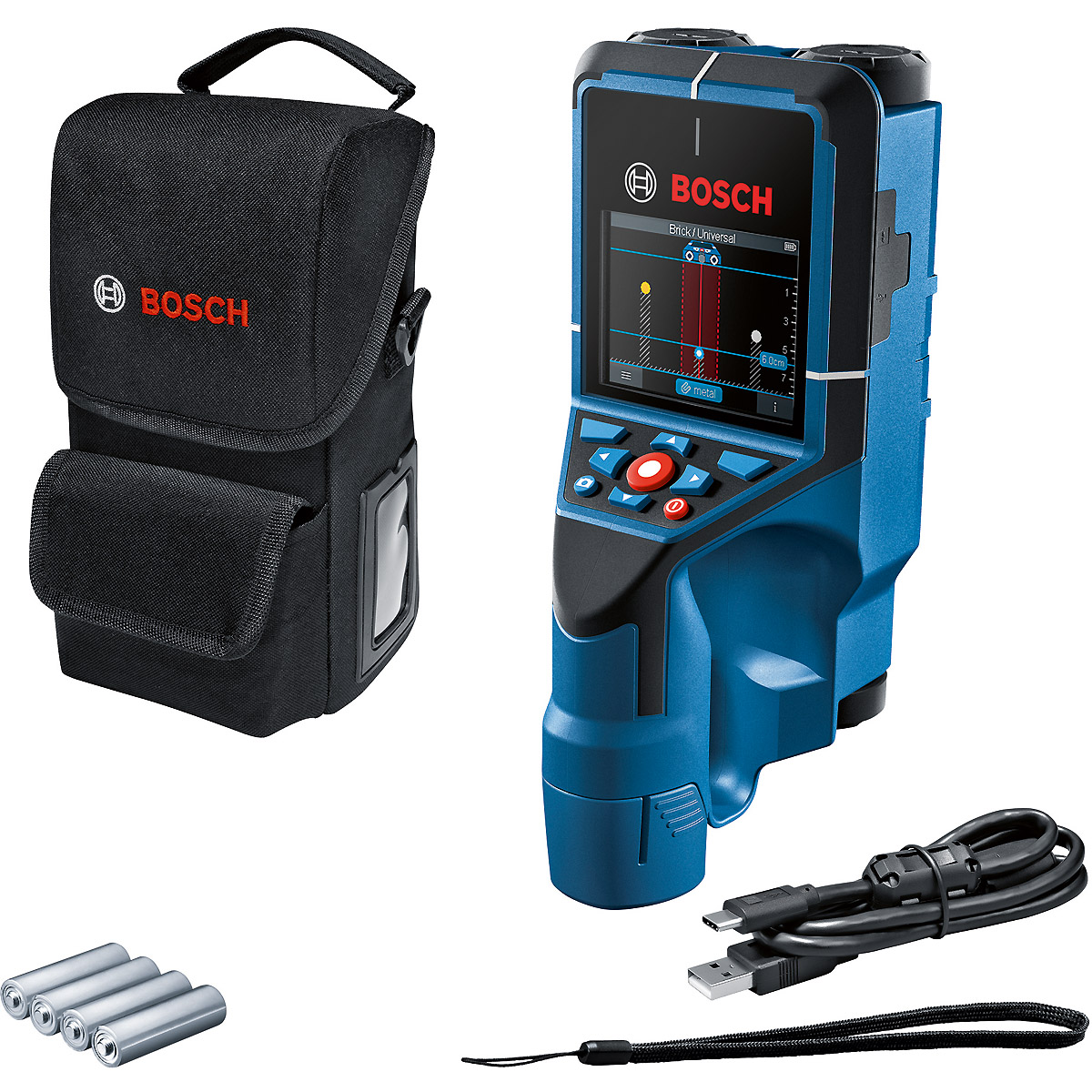 Bosch Ortungsgerät Wallscanner D-tect 200 C mit 4x 1,5 V-LR6-Batterie (AA)