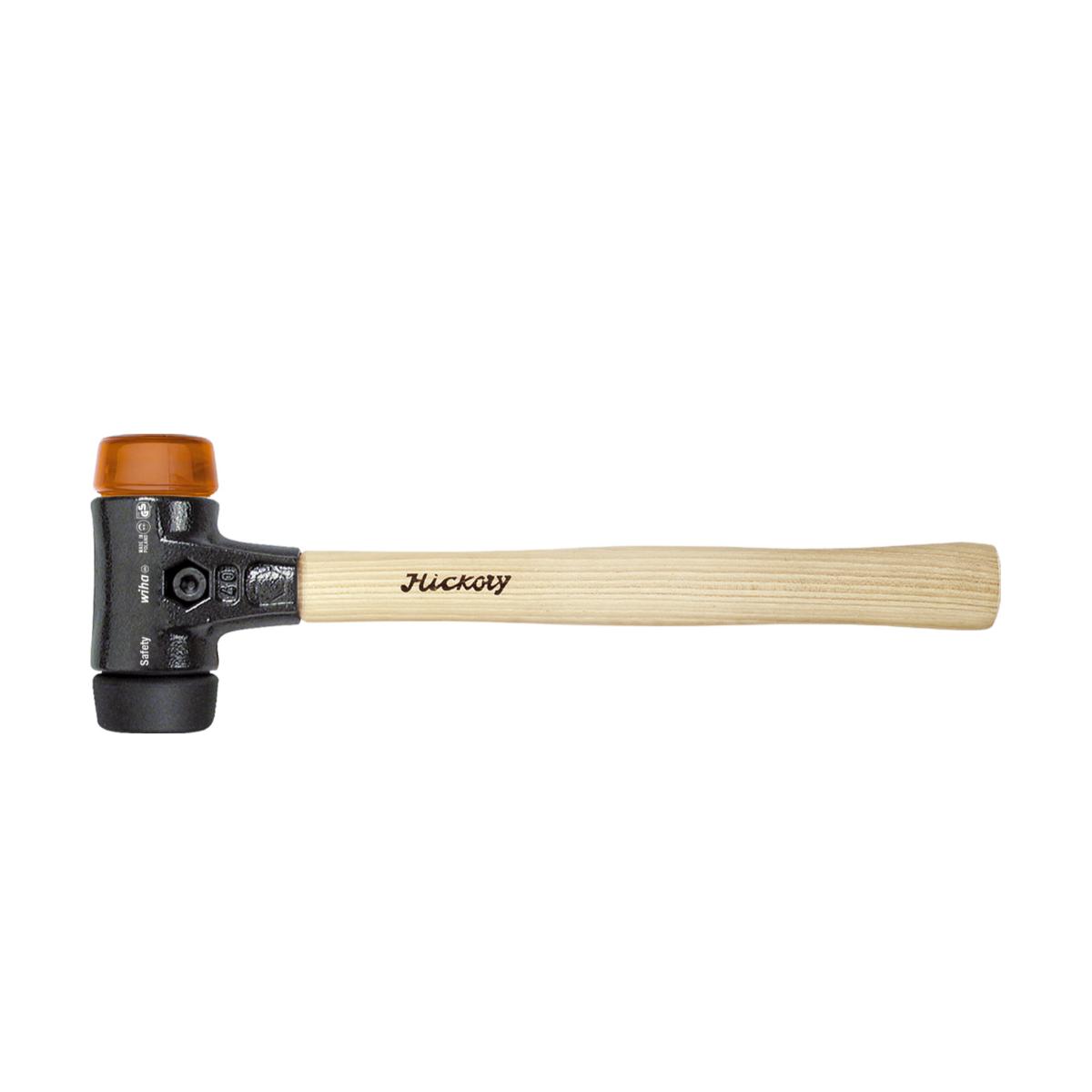 Wiha Schonhammer Safety mittelweich/ hart mit Hickory-Holzstiel, Rund-Schlagkopf - 2 Stück