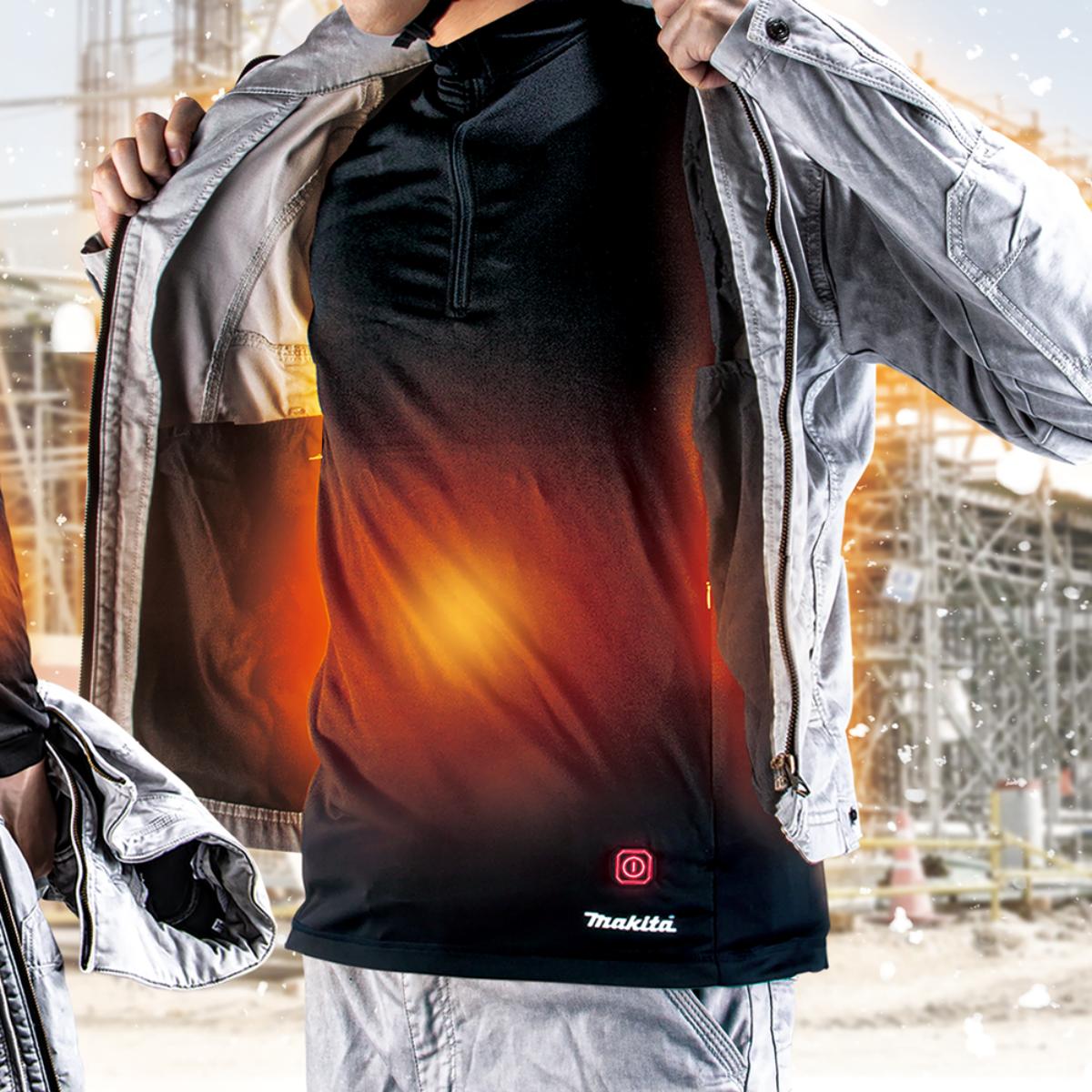 Makita Akku-Thermoshirt 18V/14,4V - 12V max. - 3-stufig - Stehkragen - Größe 3XL - DCX201C3XL