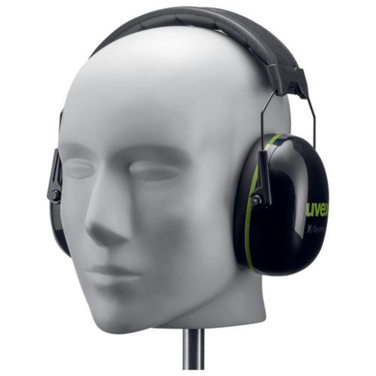 uvex K10 Kapselgehörschutz schwarz/ grün SNR 30 dB