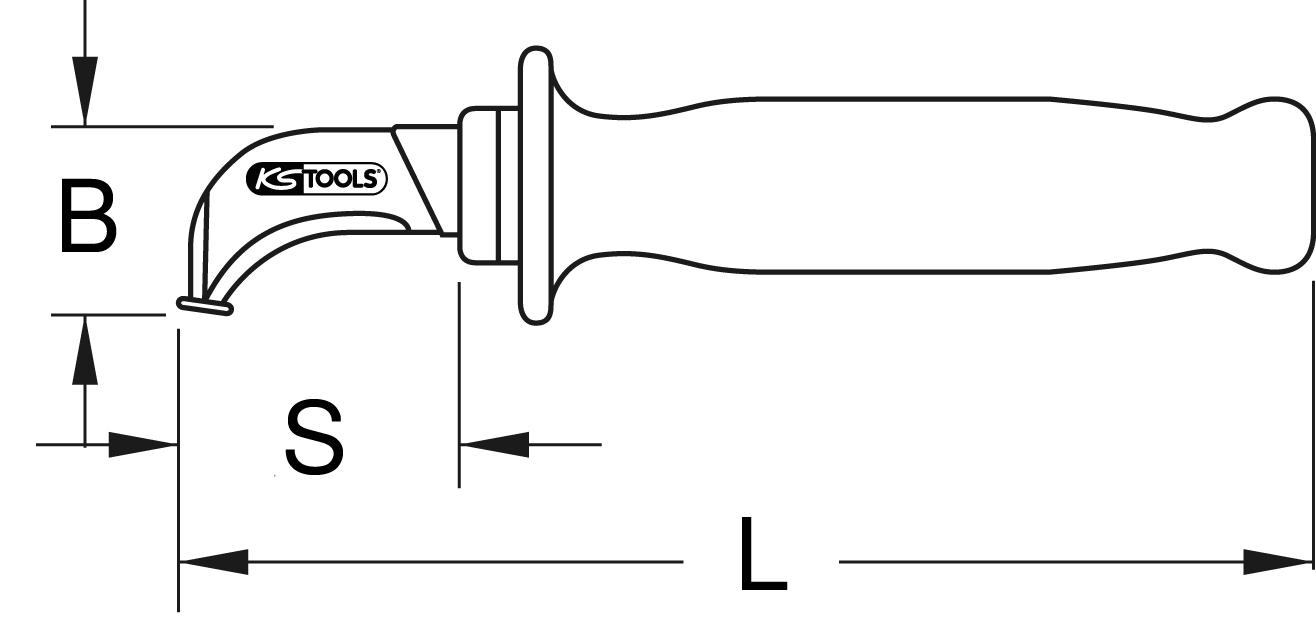 KS Tools Kabelmesser mit Schutzisolierung und Hakenklinge, 200mm