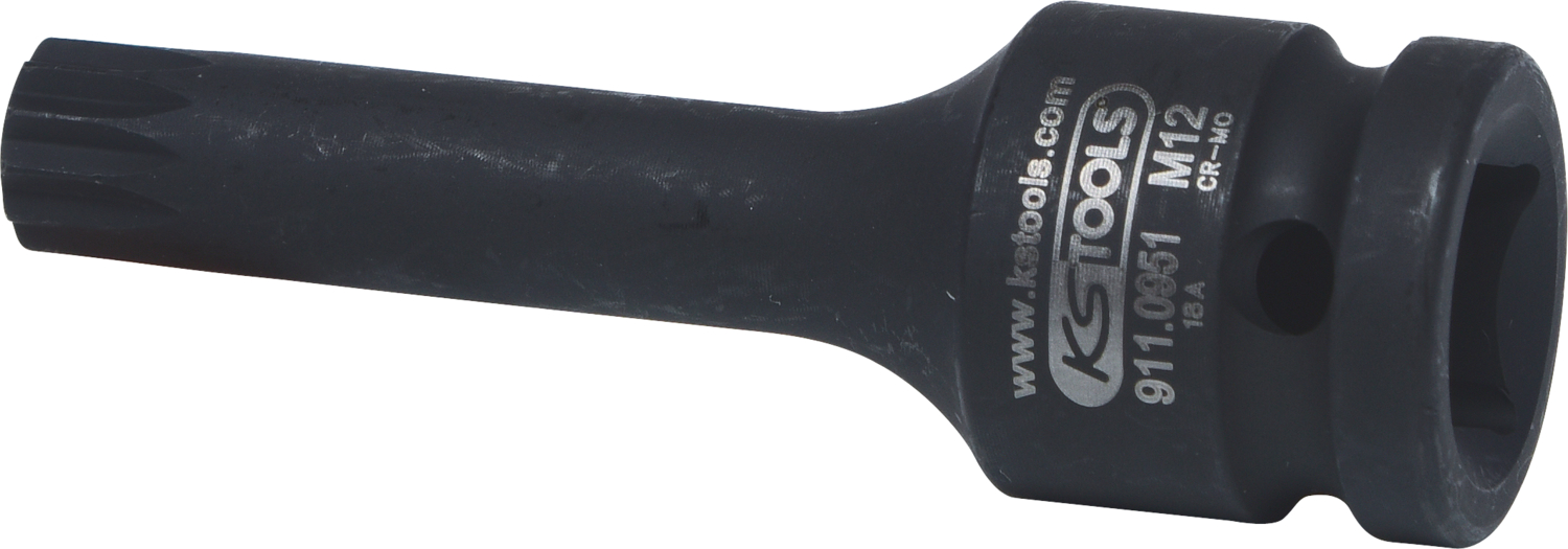 KS Tools 1/2" Kraft-Bit-Stecknuss Vielzahn, lang