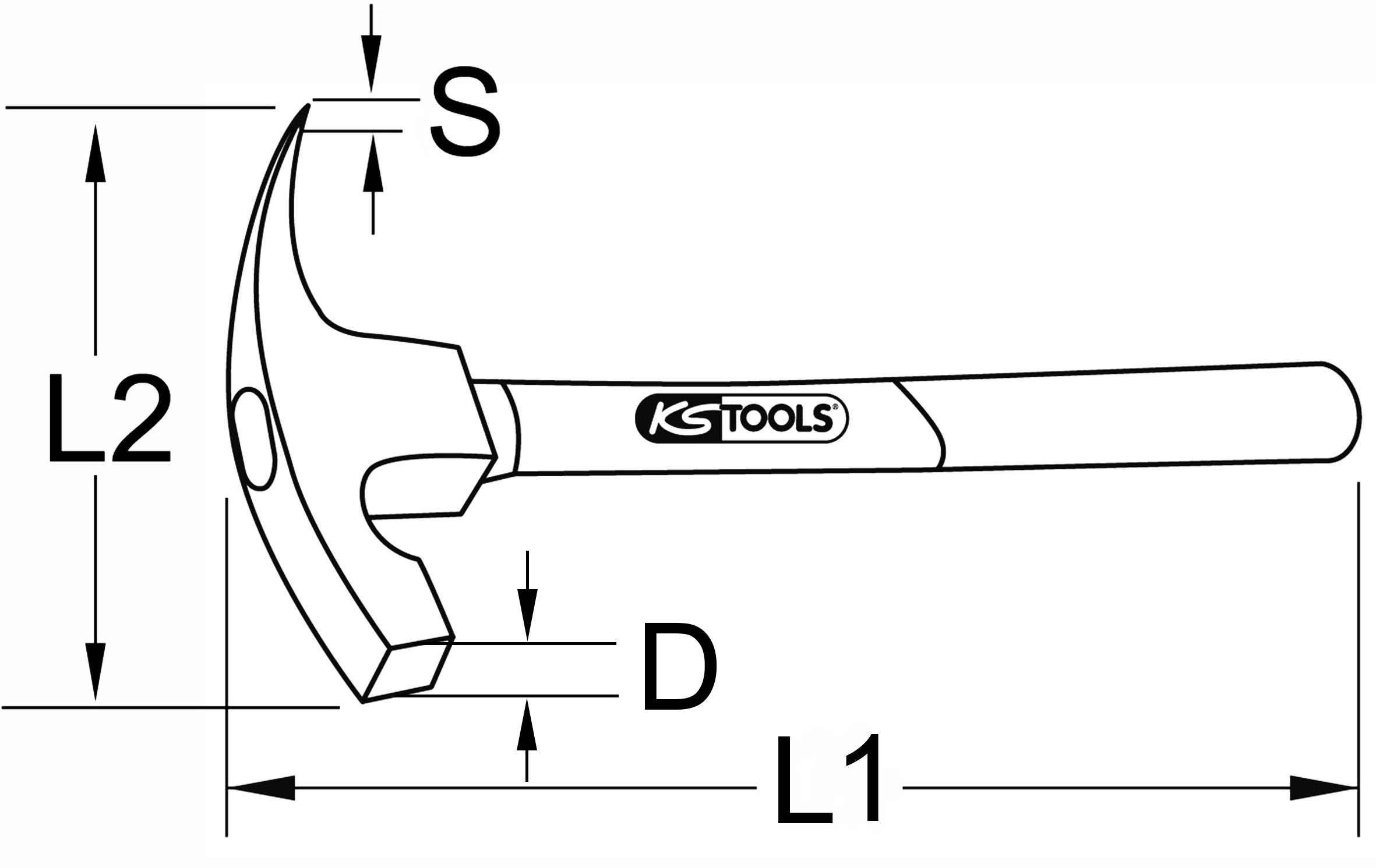 KS Tools BRONZEplus Maurerhammer, 700g