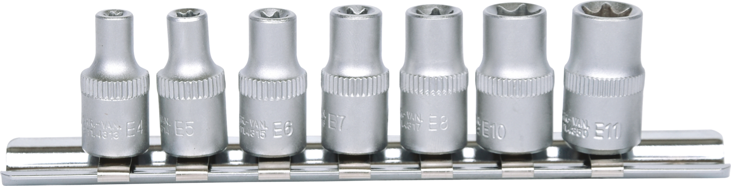 KS Tools 1/4" Torx-E-Stecknuss-Satz, 7-tlg, E4-E11