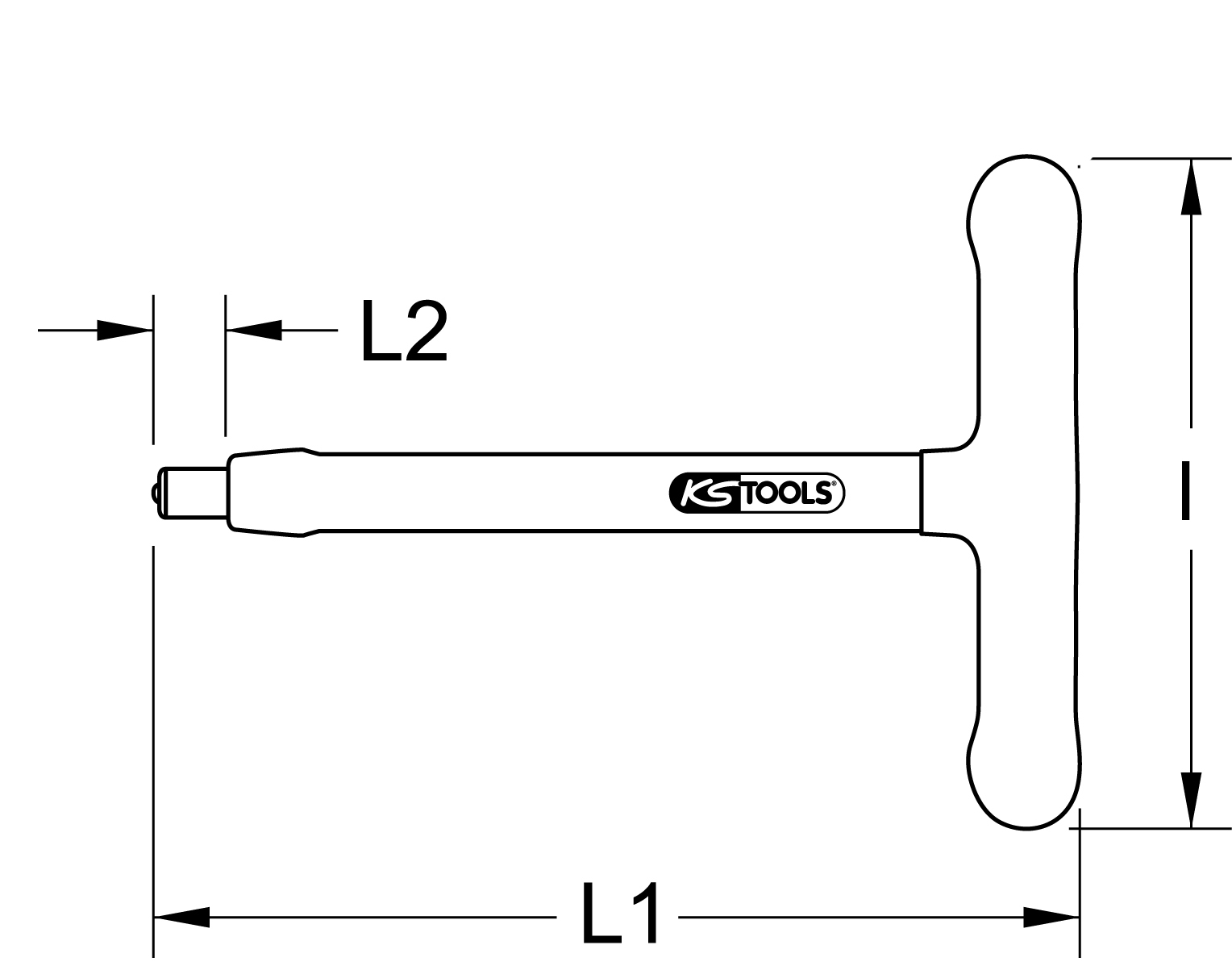 KS Tools 1/2" T-Griff-Aufsteckschlüssel mit Schutzisolierung und Schraubenarretierung, 200mm