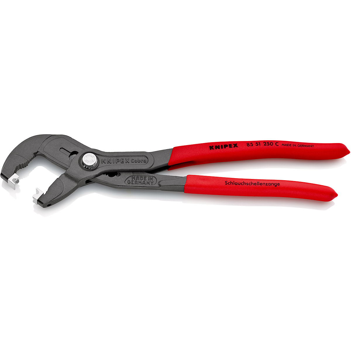 KNIPEX Schlauchschellenzange für Click-Schellen 250 mm grau atramentiert rutschhemmend