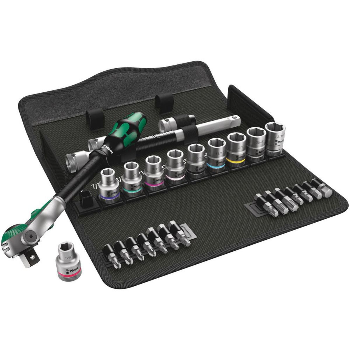 Wera 8100 SC 9 Zyklop Speed-Knarrensatz, 1/2"-Antrieb, zöllig, 28-teilig