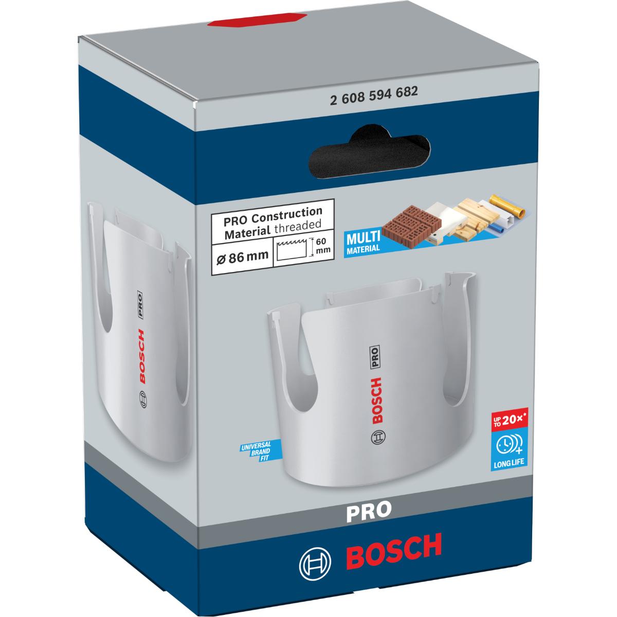 Bosch PRO Construction Material Gewinde-Lochsäge, 86 x 60 x 65 mm