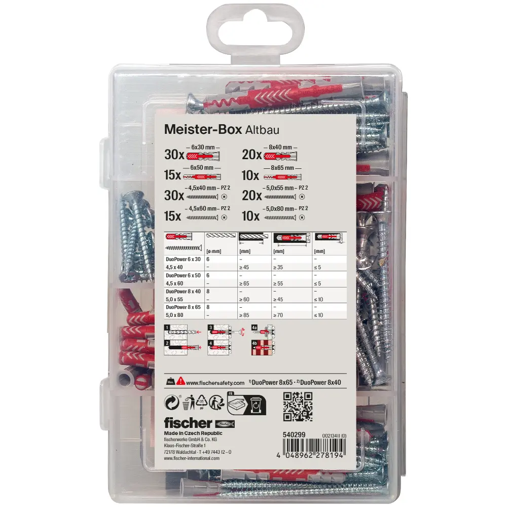 Fischer Meister-Box Altbau + Schrauben (150 Teile)