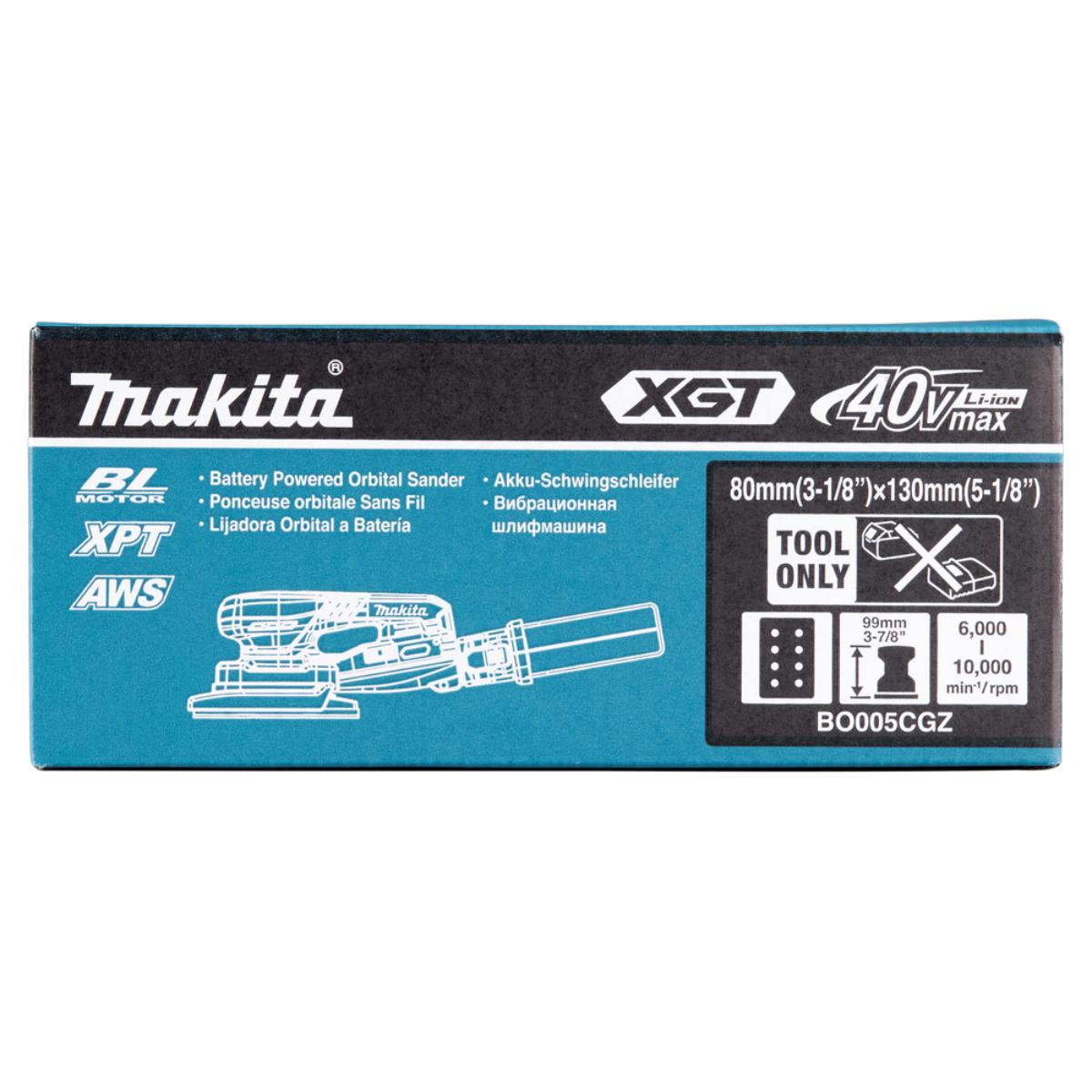 Makita Akku-Schwingschleifer XGT - Connector - 80x130 mm - 3,0 mm Hub - 1,6 m Kabel - BO005CGZ