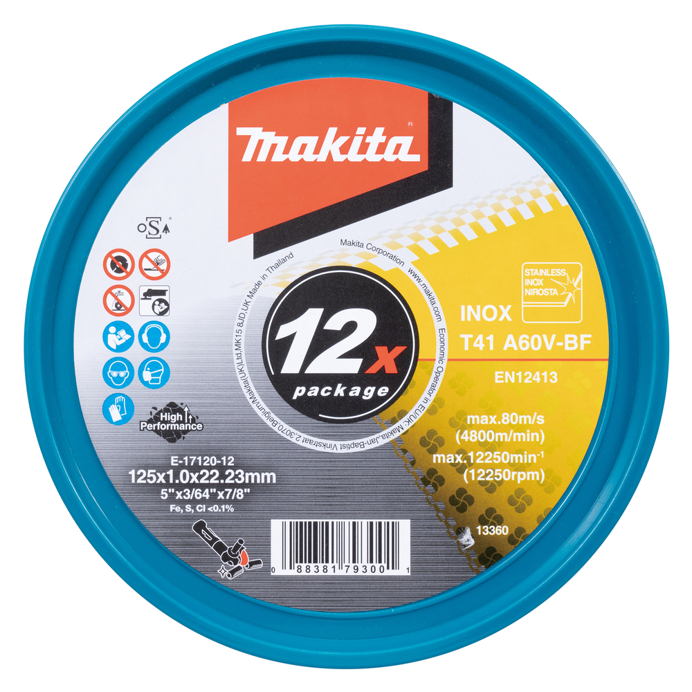 Makita Trennscheiben Set Multimaterial INOX 125 x 1,0 mm - Inhalt 12 Stück - E-17120-12