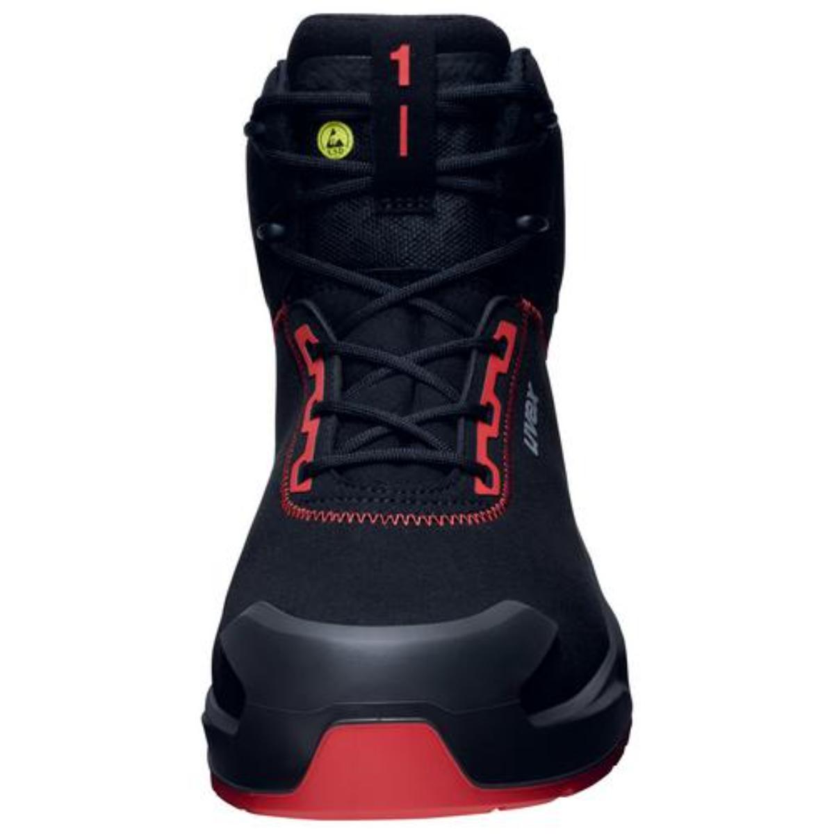uvex 1 x-craft Sicherheitsschuh Stiefel S3L, schwarz/rot