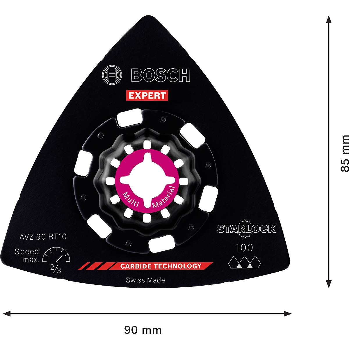 Bosch EXPERT Schleifplatte AVZ 90 RT10 Blatt für Multifunktionswerkzeuge