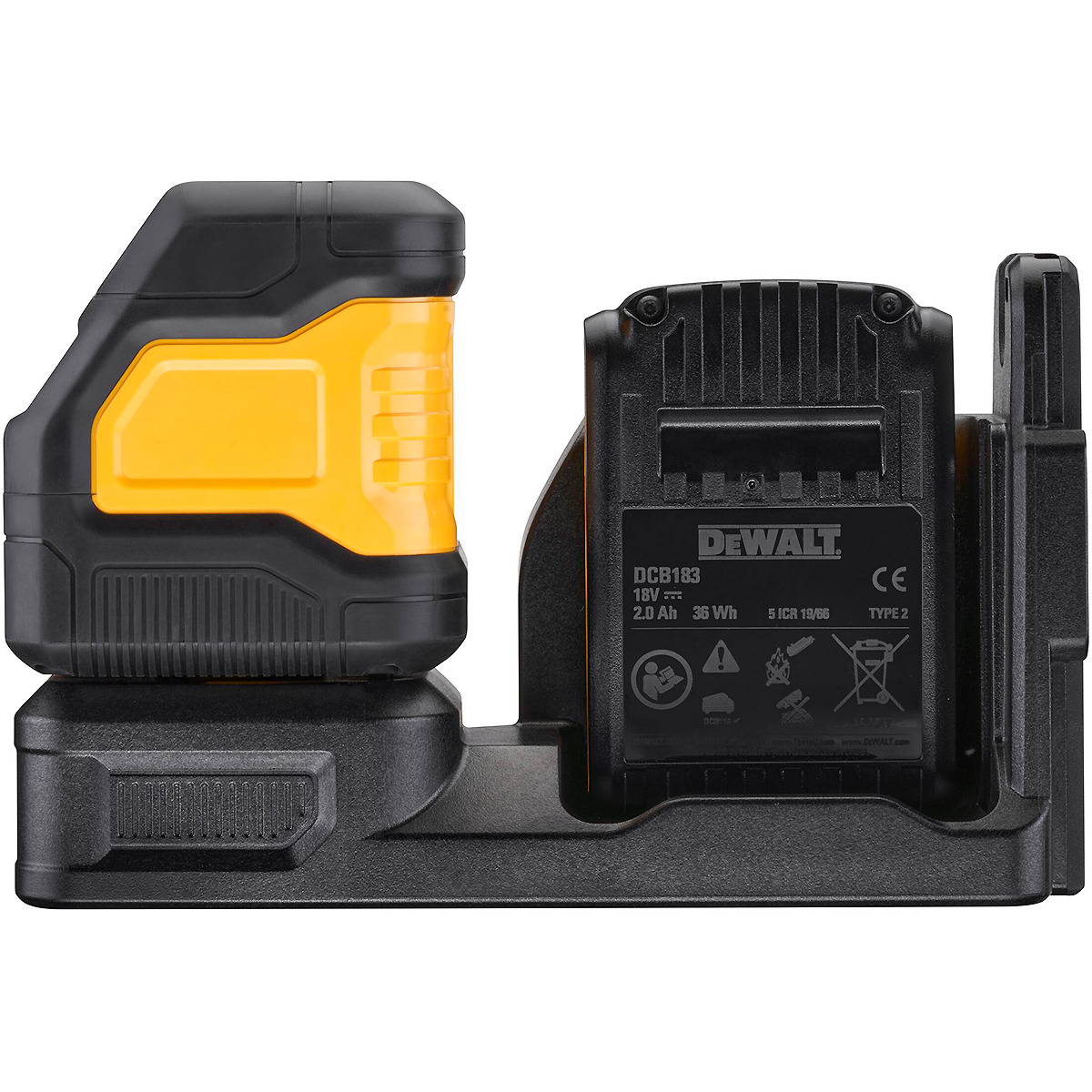 DEWALT Akku-Kreuzlinienlaser grün 18V + Akku + Schnellladegerät