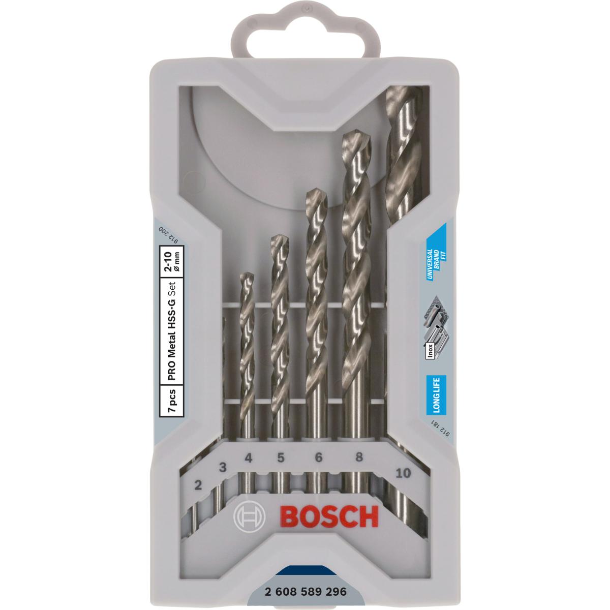 Bosch PRO Metallbohrer-Set Mini X-Line HSS-Co, DIN 338, 135°, 7-teilig, 2 - 10 mm