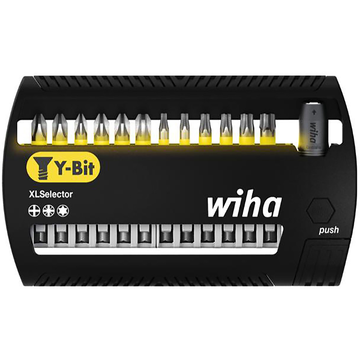 Wiha Bit Set XLSelector Y-Bit 50 mm Phillips, Pozidriv, TORX 13-teilges Set 1/4 zoll E6,3