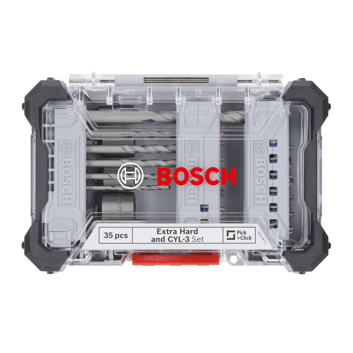 Bosch Extra Hard und CYL-3 im Pick and Click-Koffer Aufsteller, 35‑teiliges Set