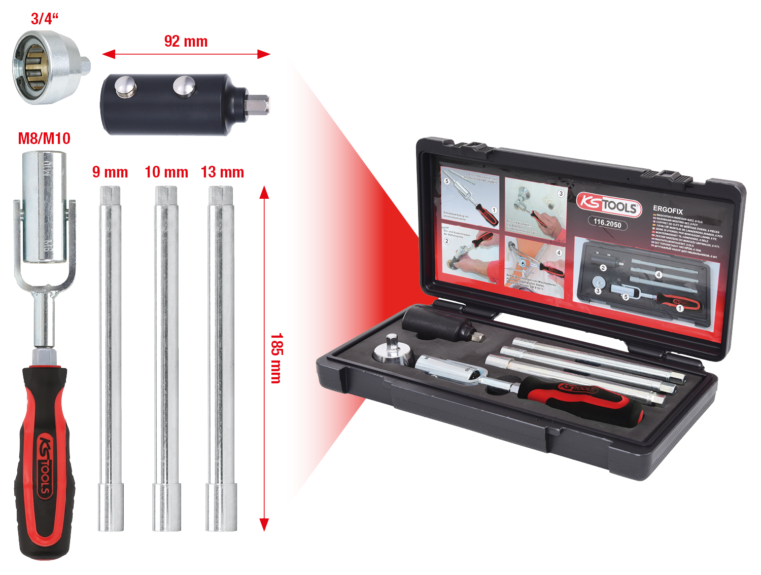 KS Tools Waschtisch-Montage-Satz, 6-tlg