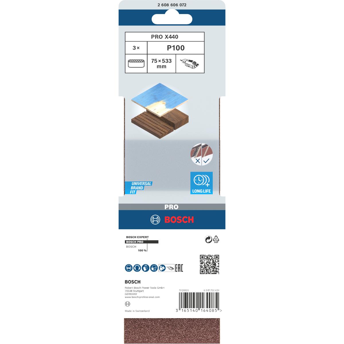 Bosch PRO Schleifband-Set X440 Best for Wood and Paint, 3-teilig