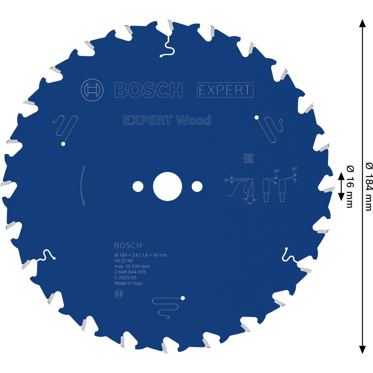 Bosch Kreissägeblatt Expert for Wood ø 184 mm