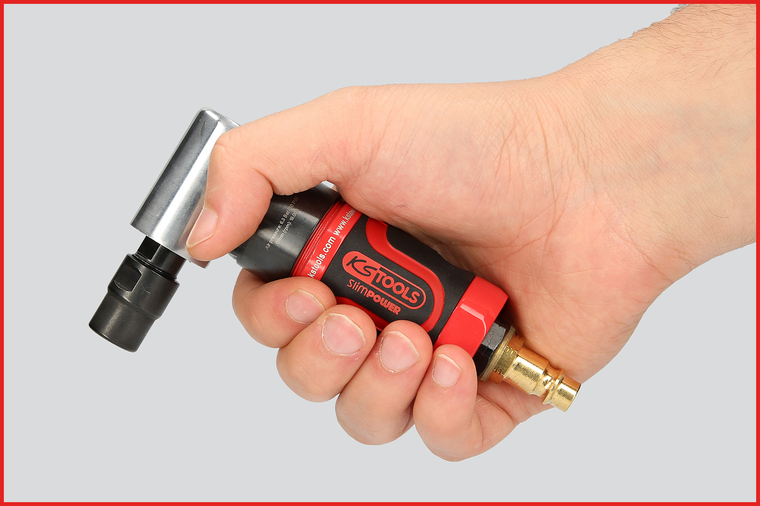 KS Tools SlimPOWER Mini-Druckluft-Winkelstabschleifer, 19.000 U-min