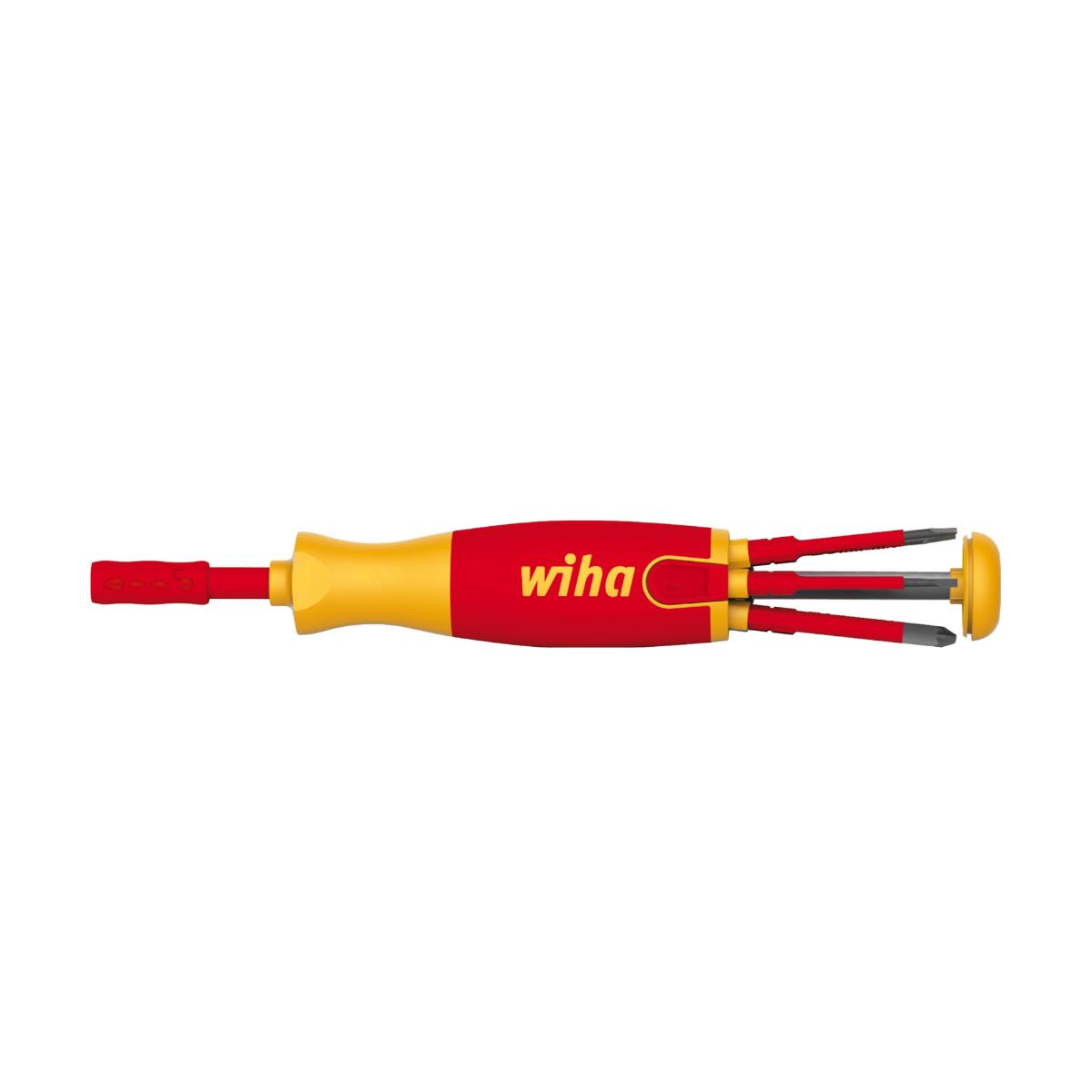 Wiha Schraubendreher mit Bit Magazin LiftUp electric Schlitz, Pozidriv, PlusMinus/Pozidriv mit 6 slimBits - 5 Stück