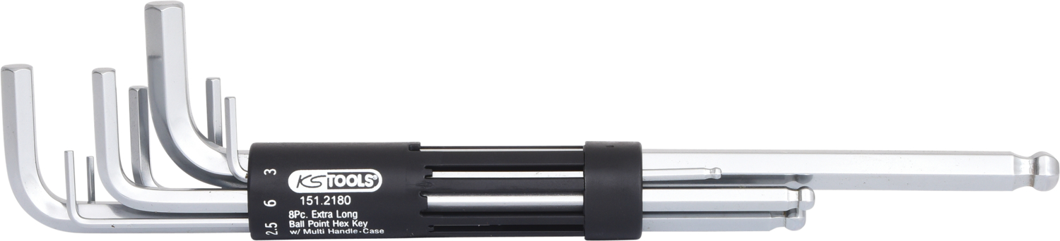 KS Tools 3 in 1 Innen6kant-Winkelstiftschlüssel-Satz,8-tlg XL, Kugelkopf