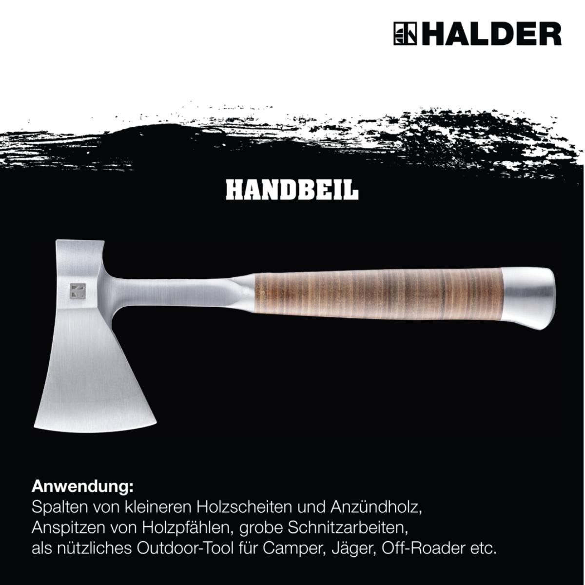 HALDER Handbeil in Holzbox - Vergütungsstahl, nahtlos