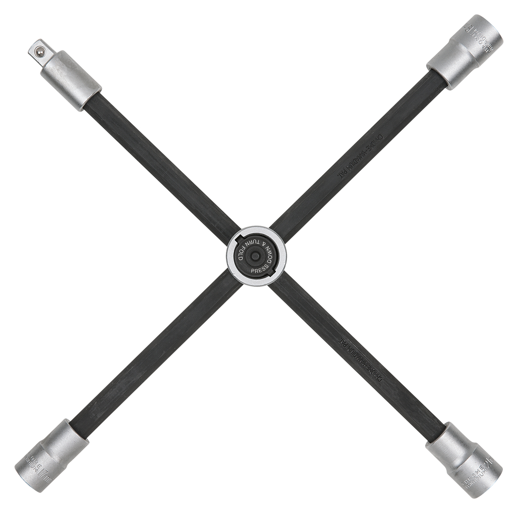 KS Tools Rad-Kreuzschlüssel mit Gleitgelenk für PKW, 1/2"x17x19x21mm