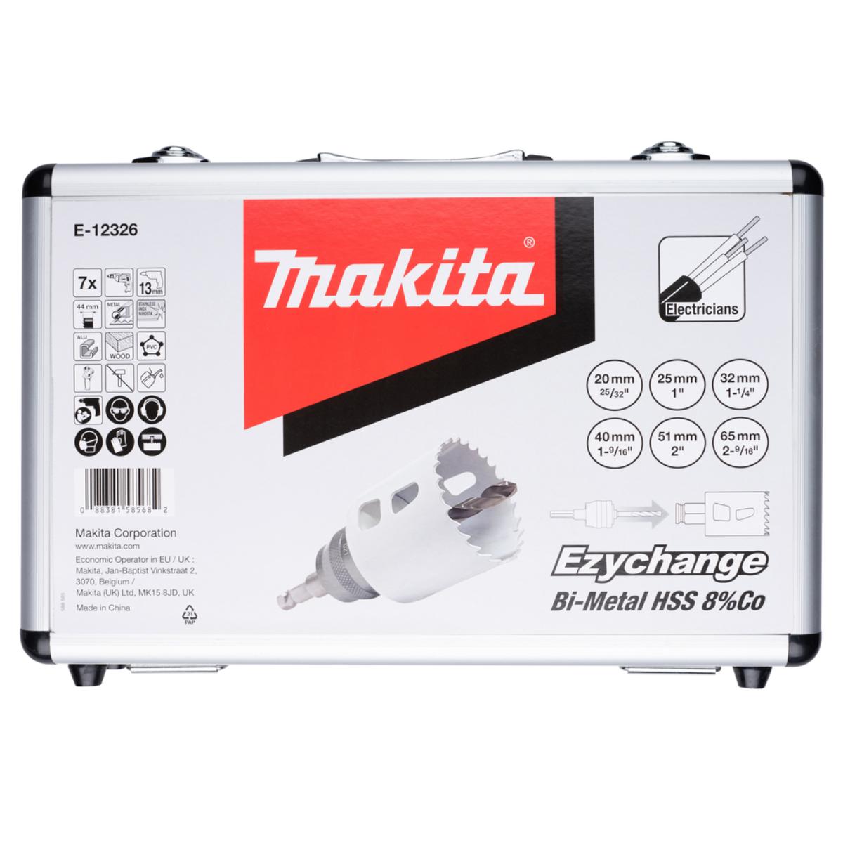 Makita EZYCHANGE Lochsägen-Set Elektriker 7-teilig HSS-BiM 7-tlg. - Ø 20-65 mm