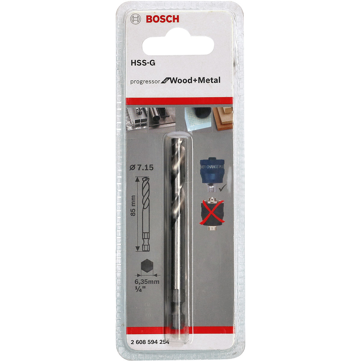Bosch Zentrierbohrer Plus HSS-G, 7,15 x 85 mm