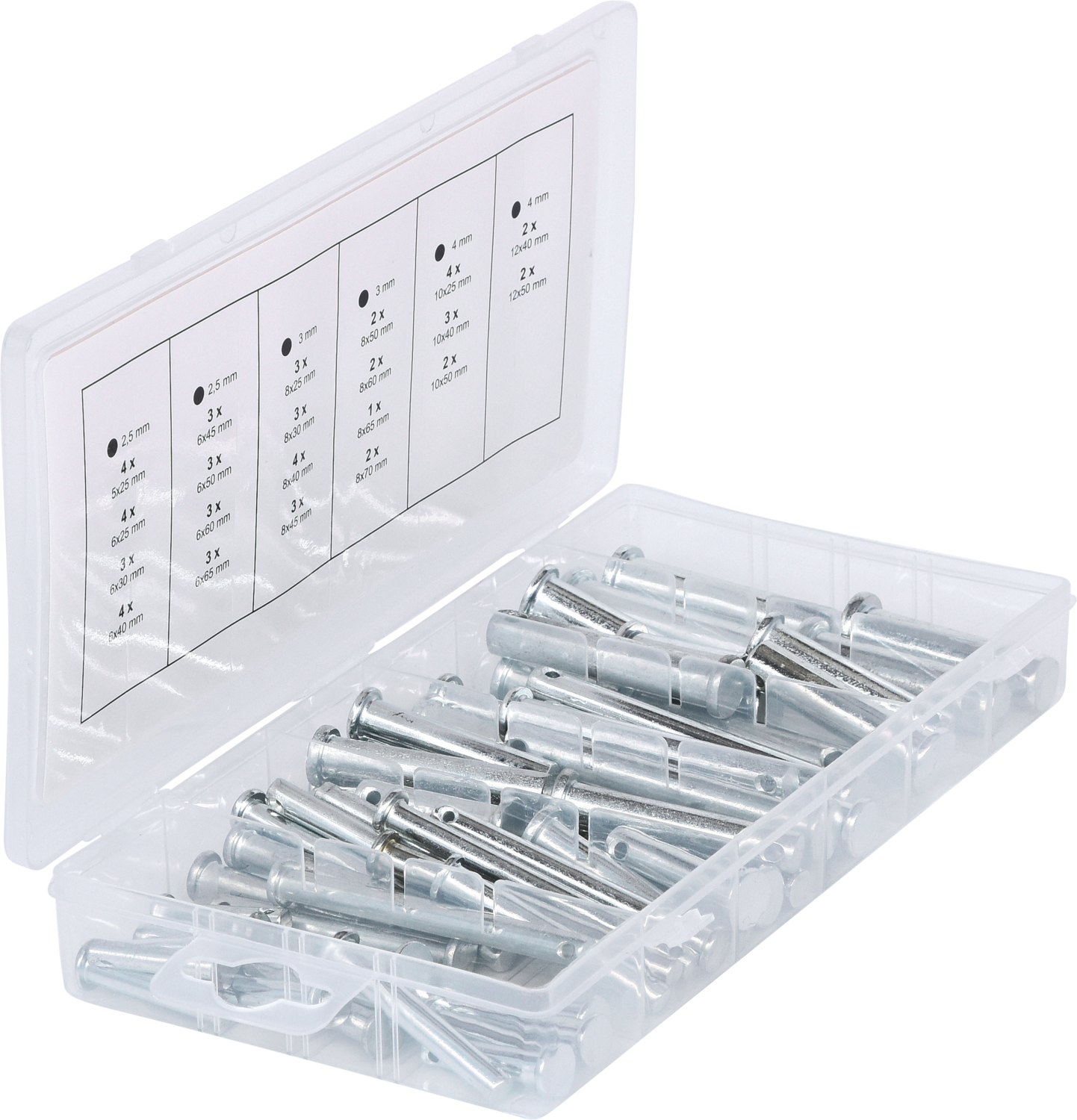 KS Tools Sortiment Sicherungsbolzen, Ø 5-12mm, 21 Größen, 60-tlg