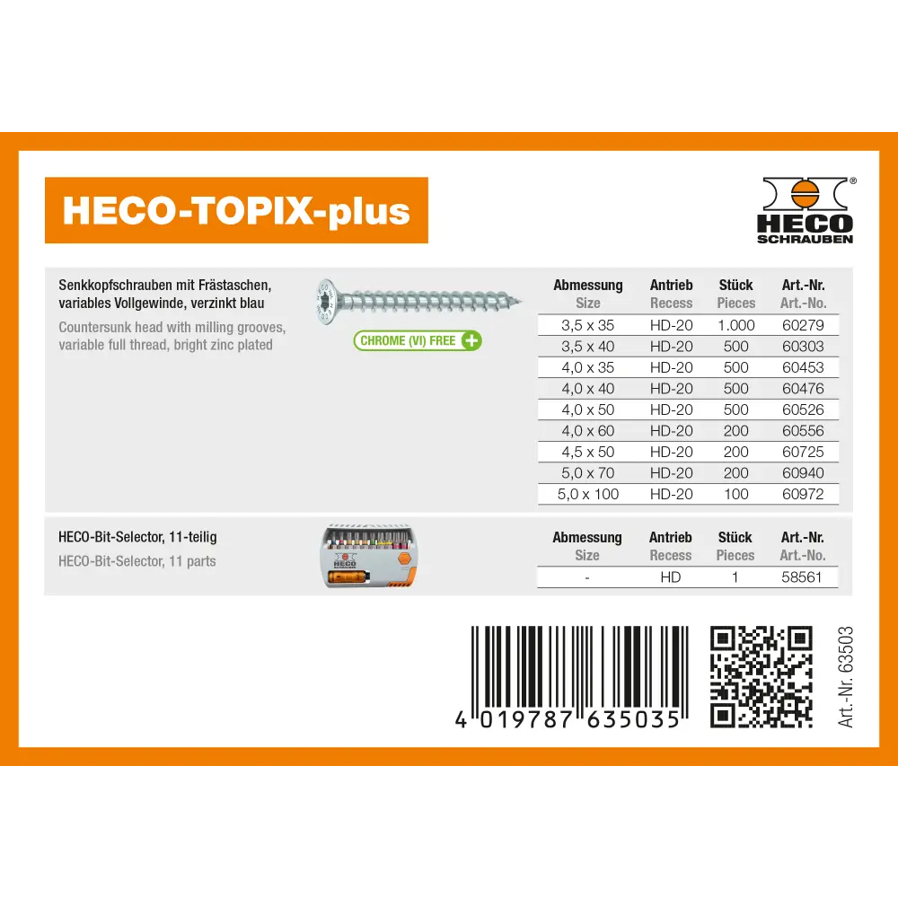 HECO TOPIX-plus Profiset "Schreiner"