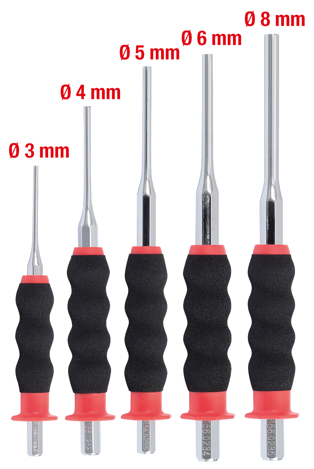 KS Tools Durchtreiber-Satz, CrMo, 5-tlg zylindrisch