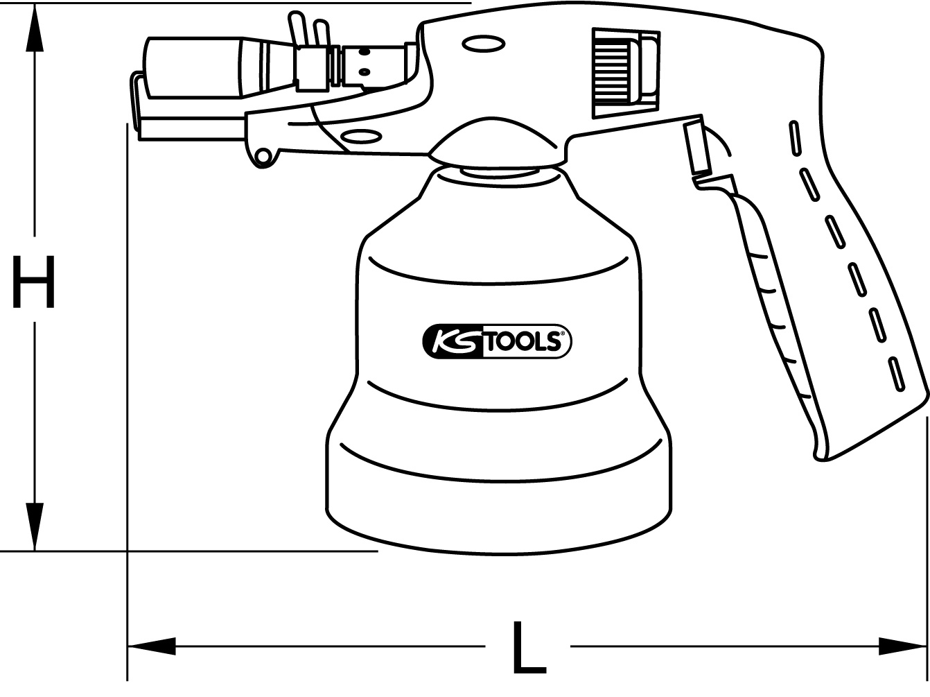 KS Tools Universal-Kartuschenlötgerät mit Piezo-Zündung, blau