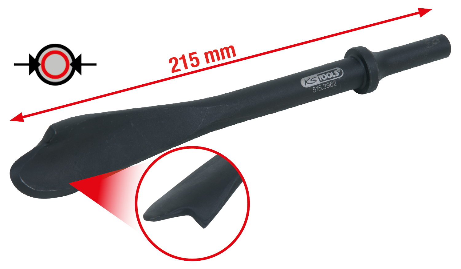 KS Tools Vibro-Impact Auspuff-Trennmeißel für Innenrohre 