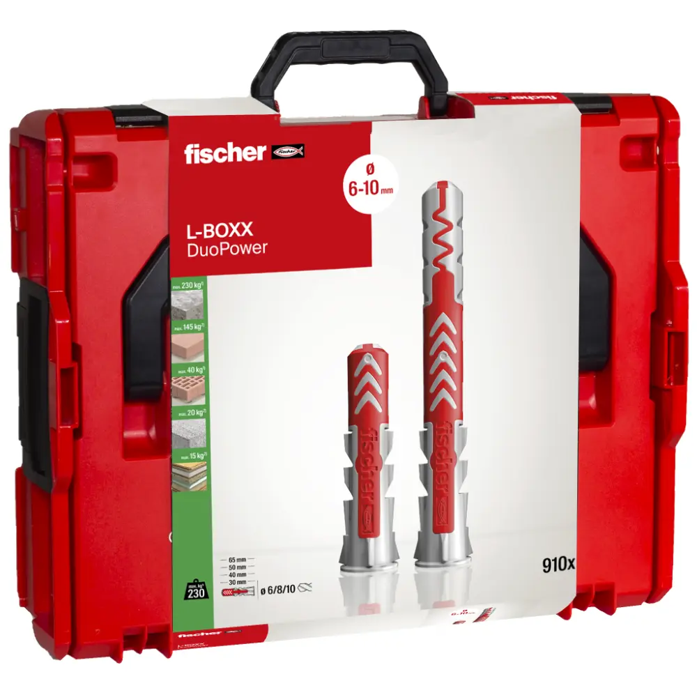 Fischer Dübelsortiment L-BOXX DuoPower 102 (910 Teile)
