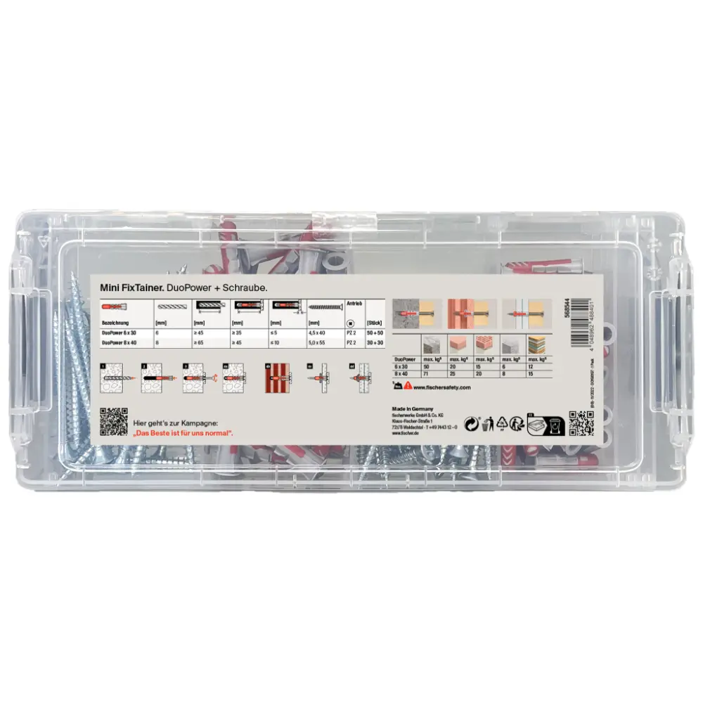 Fischer Aktion - Dübelsortiment MiniFixTainer - DuoPower S mit Schrauben MARKE