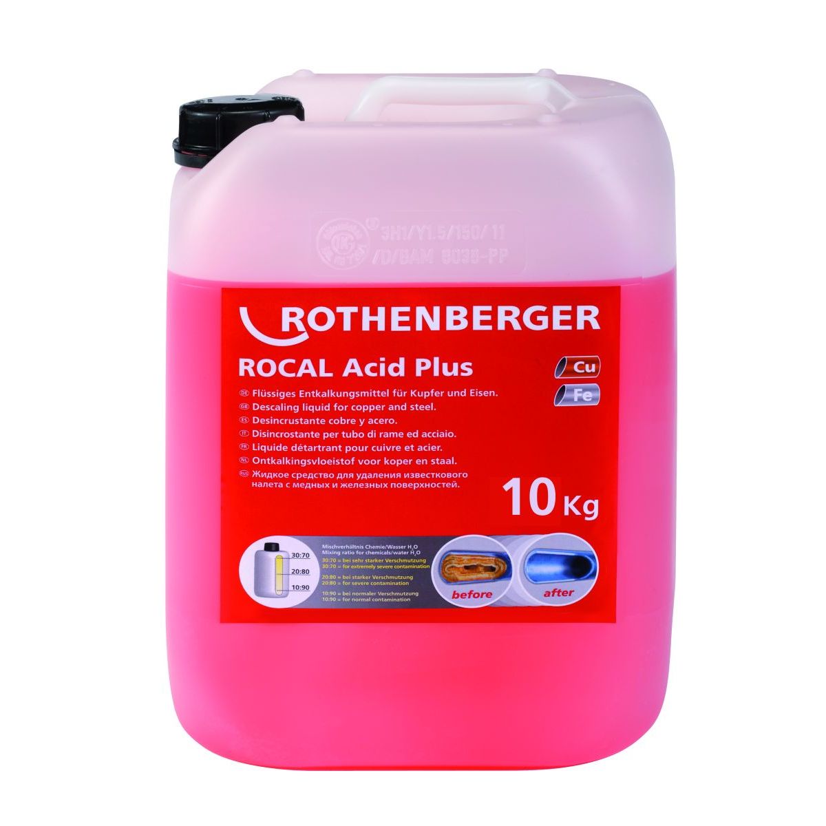 ROTHENBERGER ROCAL Acid Plus, Entkalkungskonzentrat, Cu & Fe, 10kg