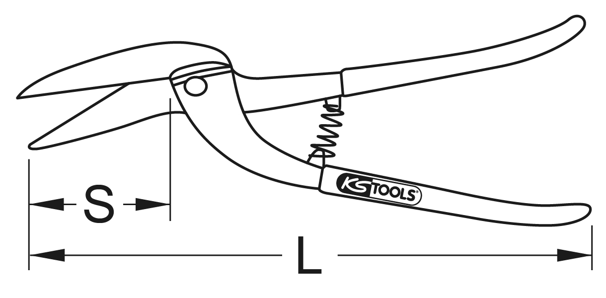 KS Tools Pelikan-Durchlaufschere, rechtsschneidend