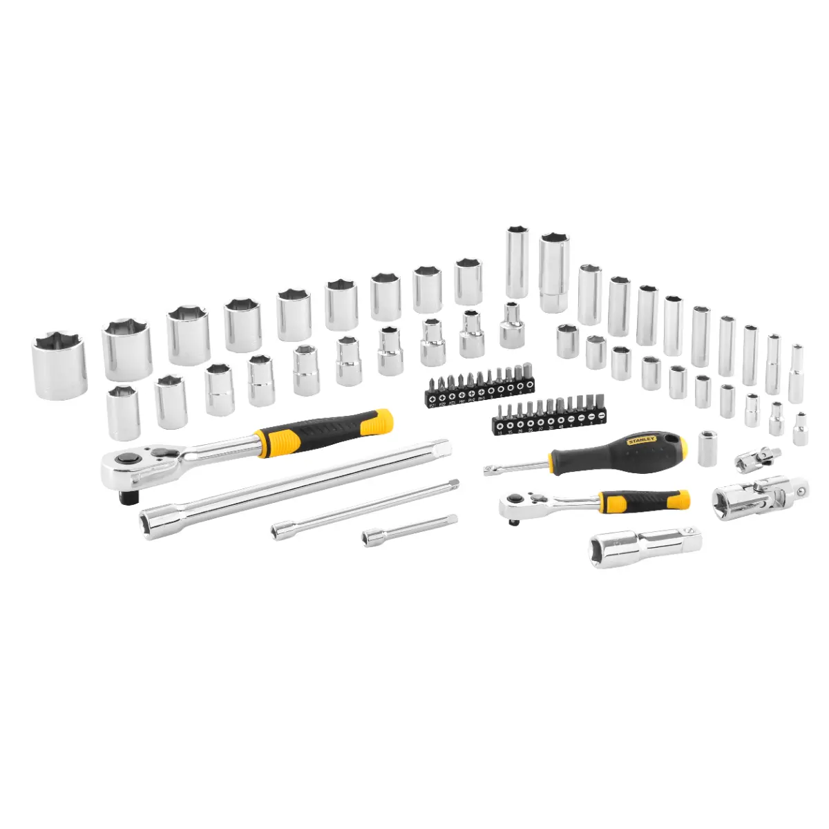 STANLEY 1/2 + 1/4 Zoll Steckschlüssel-Set, 72-teilig