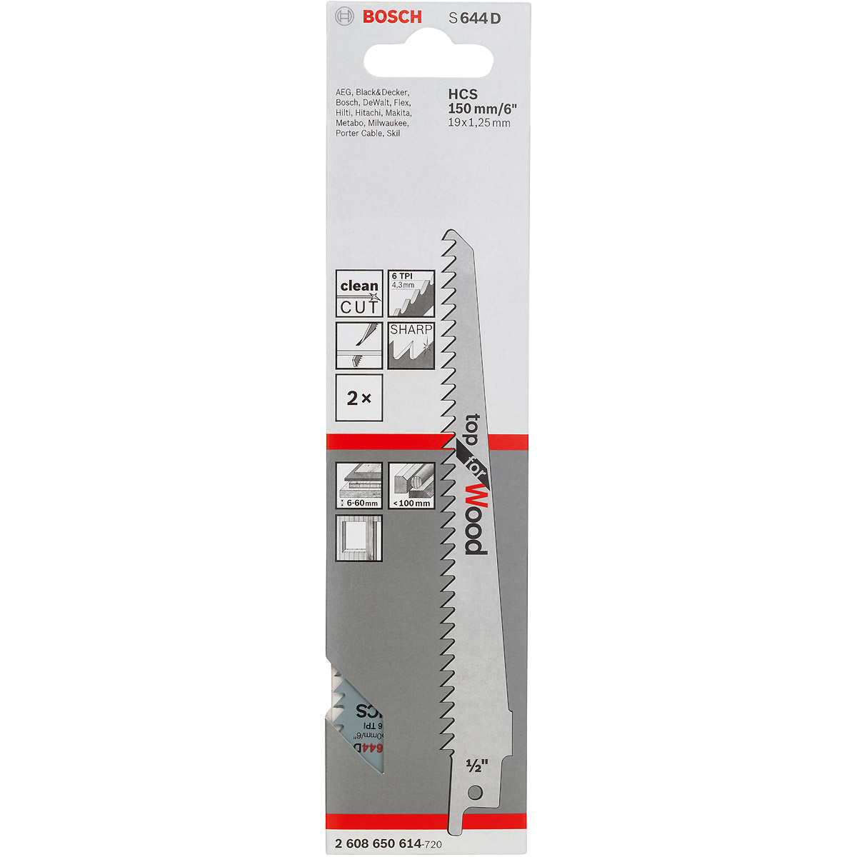 Bosch Säbelsägeblatt S 644 D, Top for Wood