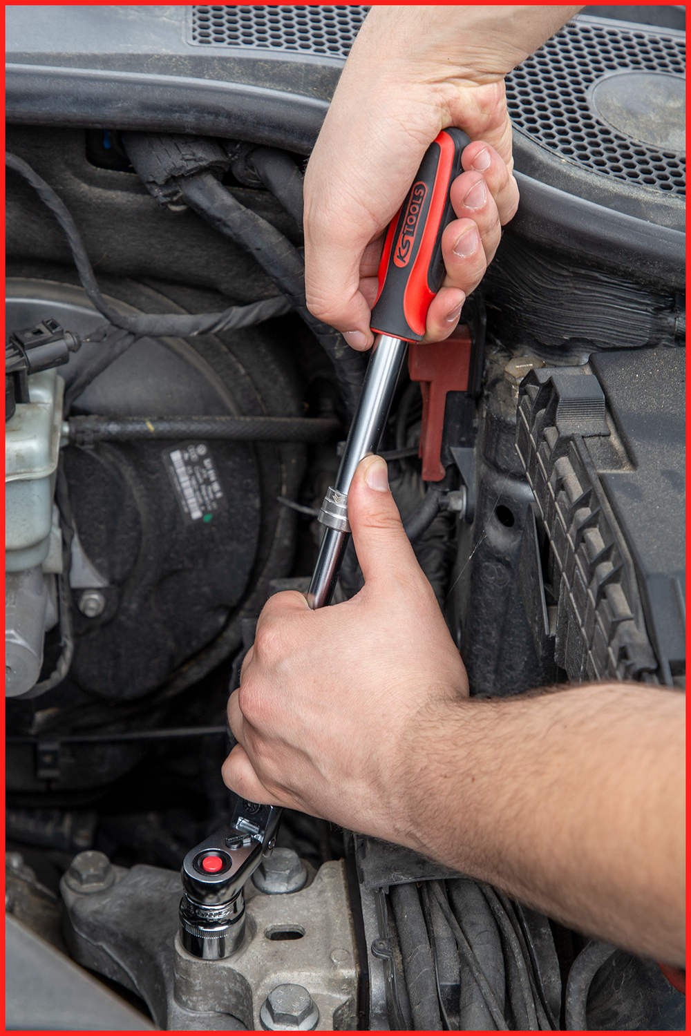 KS Tools 3/8" SlimPOWER Teleskop-Gelenk-Umschaltknarre, 72 Zahn
