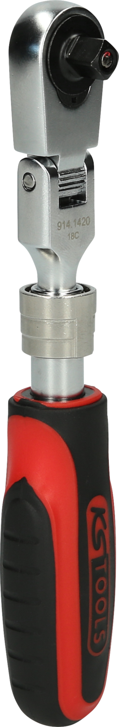 KS Tools 1/4" SlimPOWER Teleskop-Gelenk-Umschaltknarre, 72 Zahn