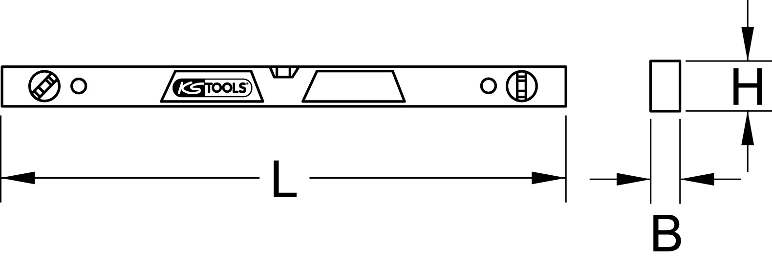 KS Tools Aluminiumprofil-Wasserwaage,magnetisch