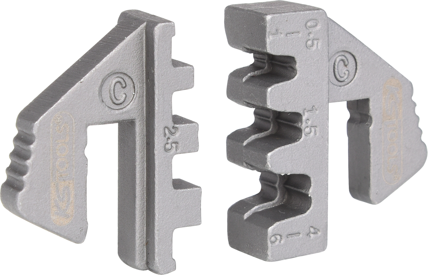KS Tools Paar Crimp-Einsätze für Flachstecker 4,8 und 6,3 mm, Ø 0,5 - 6,0 mm 