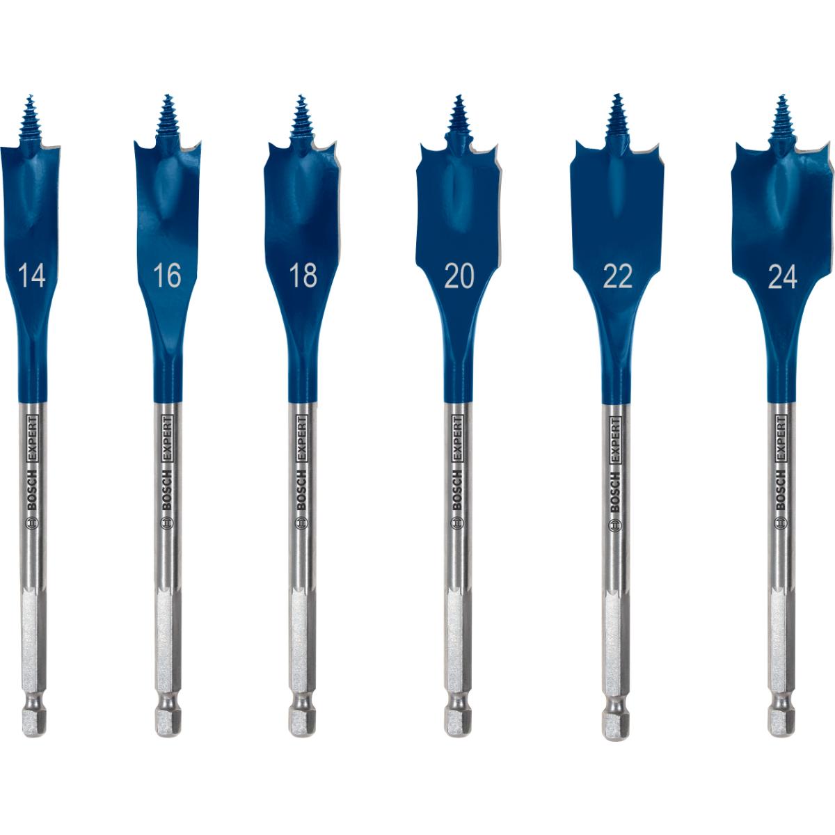 Bosch EXPERT Self Cut Speed Flachfräsbohrer-Set, 14/16/18/20/22/25/24/32, 6-teiliges Set