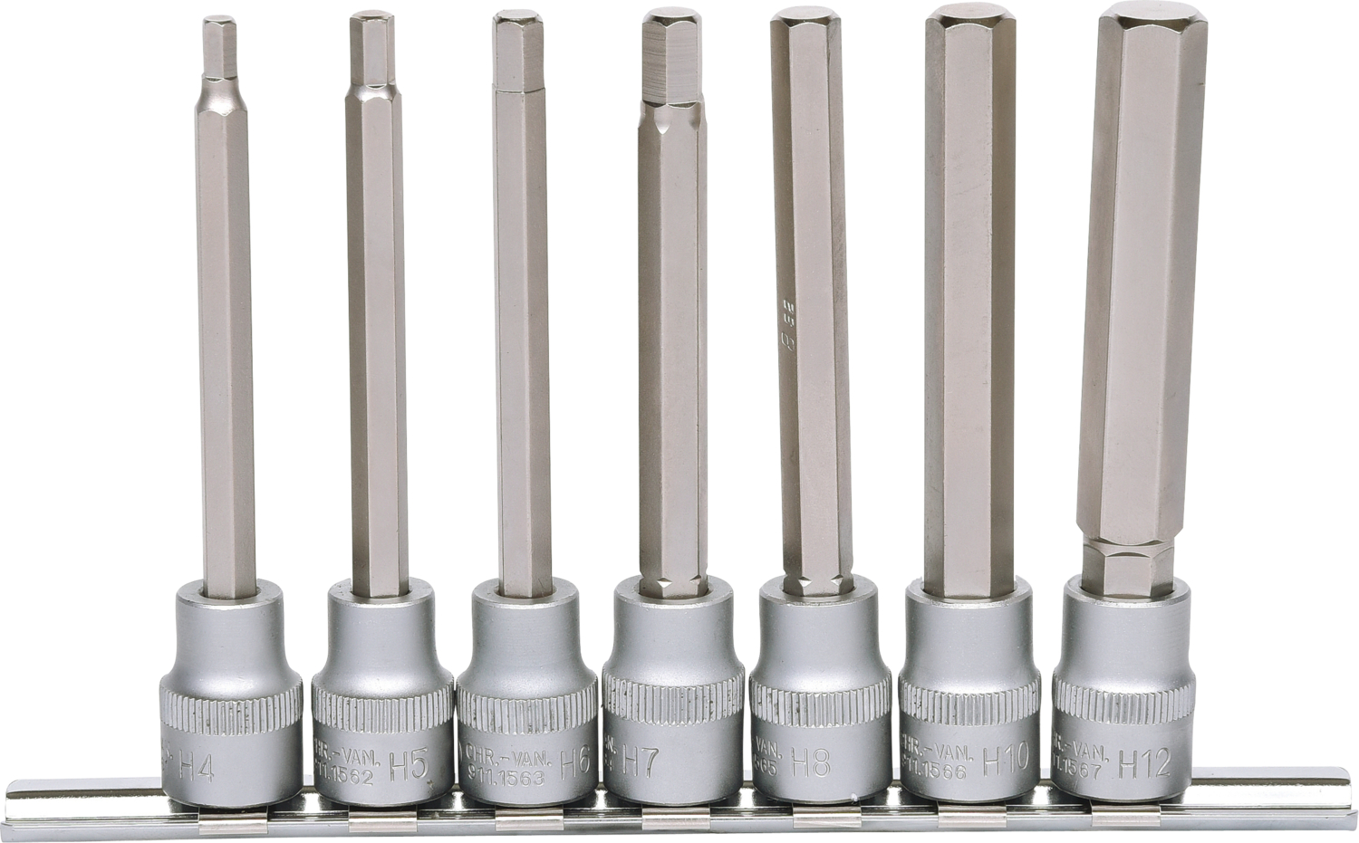 KS Tools 3/8" Bit-Stecknuss-Satz Innensechskant, lang, 7-tlg