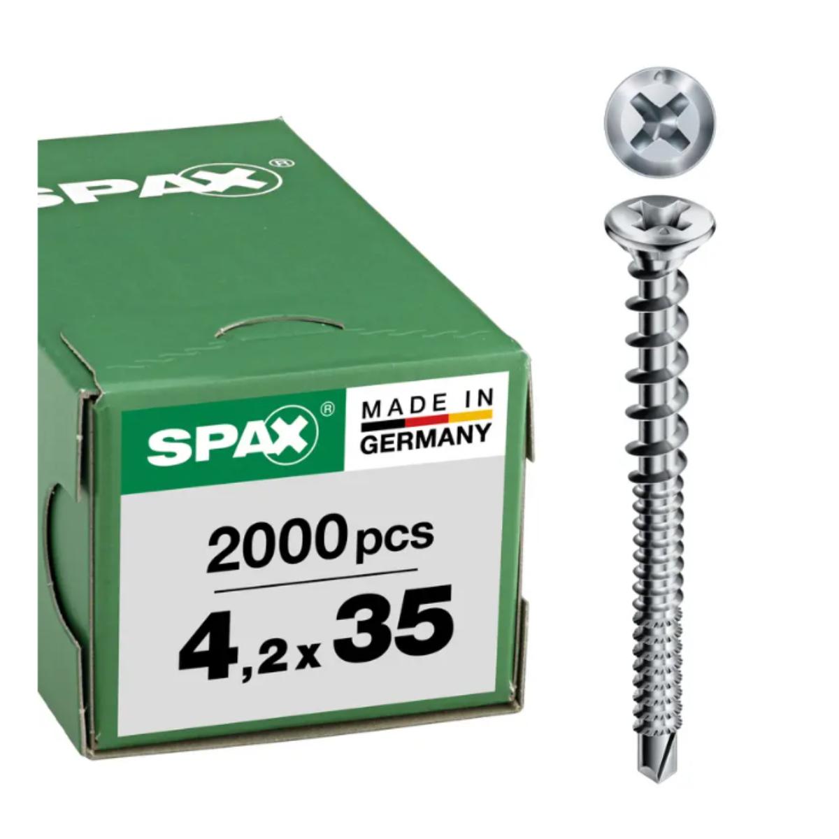 SPAX FEX SONDERKOPF BR KREUZSCHLITZ H2 KOMBIGEWINDE BOHRSPITZE WIROX MASCHINENKONTROLLIERT 2000 Stück